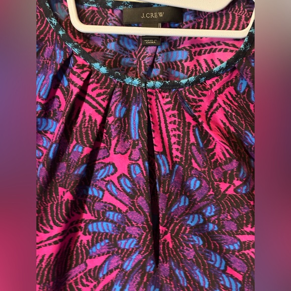 JCrew Abstract silk Pink and Blue Women's Top size 10 - Picture 5 of 6